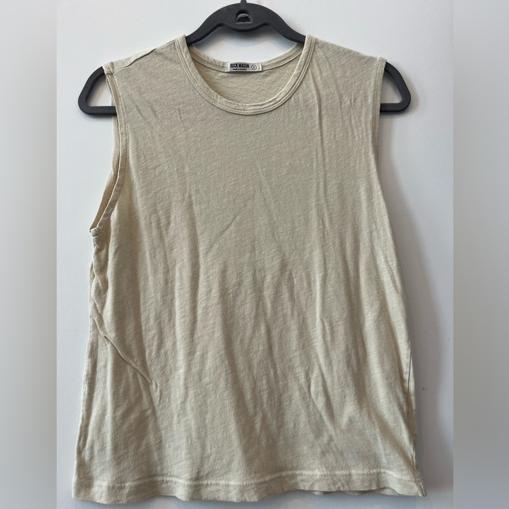 Buck Mason Women’s Light Tan Slub Muscle Tank